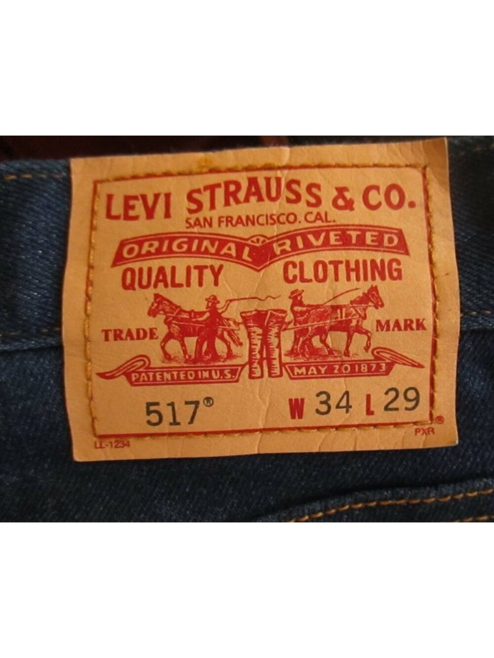 32x26 Mens Levi's 517 Jeans Bootcut Raw Dark Denim Poly Blend Stretch Jeans